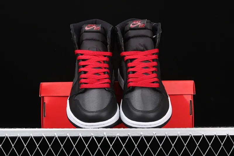 All categories Air Jordan Jordan series basketball shoes Air Jordan 1 High Air Jordan 1 High OG "Black Satin" AJ1 Joe 1 black gray red silk 555088-060
